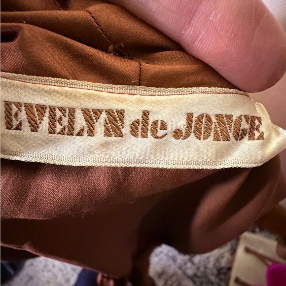 Awesome, vintage Satin Copper Brown Women's Jumpsuit with Elastic Waist - Picture 10 of 11